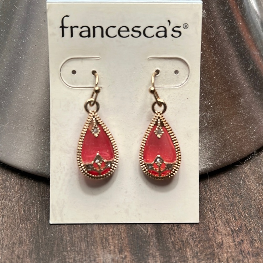 Red and gold earrings